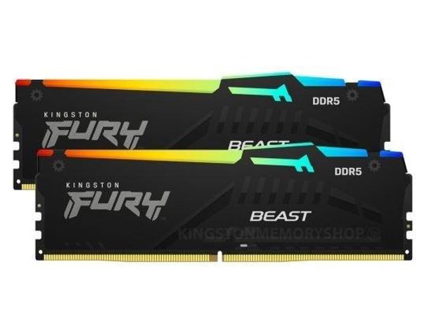 KINGSTON DDR5 Fury Beast Black RGB 16GB (2* 8GB)/5200 CL36 EXPO KF552C36BBEAK2-16 Pamięć RAM