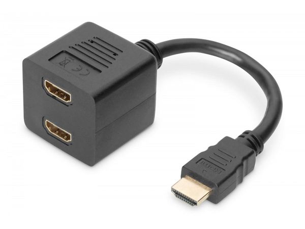 DIGITUS Kabel rozdzielacz/splitter HDMI HighSpeed 1080p 24Hz FHD Typ HDMI A/2xHDMI A M/Ż 0,2m Czarny AK-330400-002-S