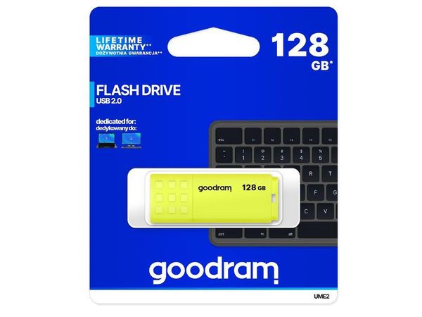 GOODRAM USB 2.0 128GB 20MB/s UME2-1280Y0R11 żółty Pendrive