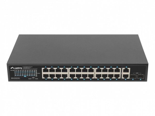 LANBERG 24x1GB POE+ 2xGB 2x rack 19'' gigabit ethernet 250W RSGE-24P-2GE-2S-250 Switch