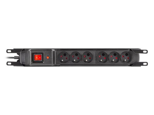 ARMAC rack 19cali M6 3m 6x230v czarna M6/30/R/CZ Listwa zasilająca