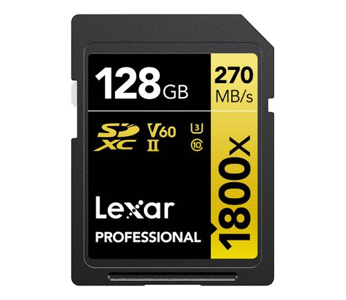 LEXAR 128GB 1800x Professional SDXC UHS-II U3 V60 LSD1800128G-BNNNG
