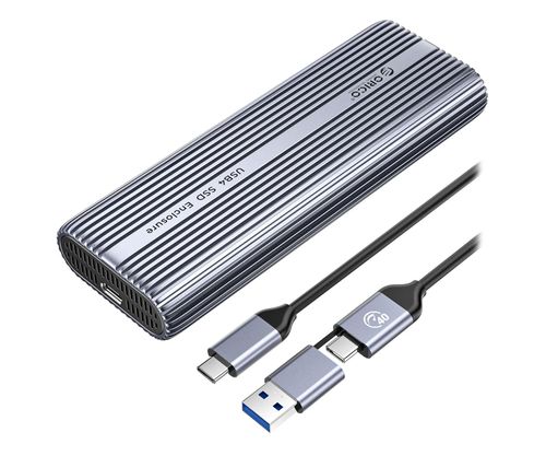 Orico ACOM2-U4-GY-BP SSD M.2 NVMe, USB-C 40 Gbps z wentylatorem Szary