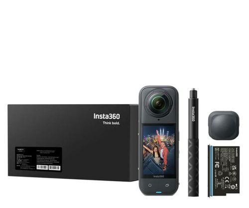 Insta360 X5 kamera sportowa Starter Bundle, wideo 8K 360°, czujniki 1/1,28″ - Czarny o północy