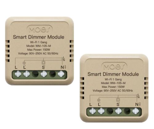 MOES Ściemniacz dopuszkowy podwójny Mini Wi-Fi TUYA