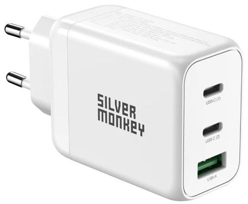 Zdjęcia - Ładowarka Silver Monkey sieciowa GAN 65W USB-C PD USB A QC 3.0 >> 