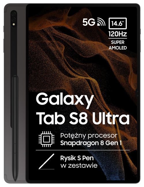 SAMSUNG Galaxy Tab S8 Ultra (14,6", 16+512GB, S pen, 5G) SM-X906BZAFEUE Graphite