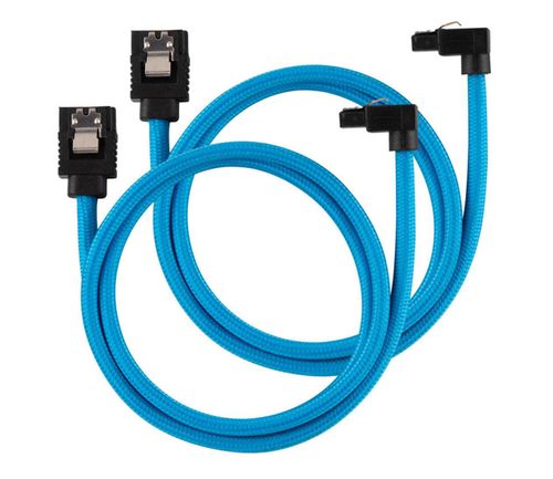 CORSAIR Premium 60cm sleeved 2szt (kątowe) Niebieskie CC-8900285