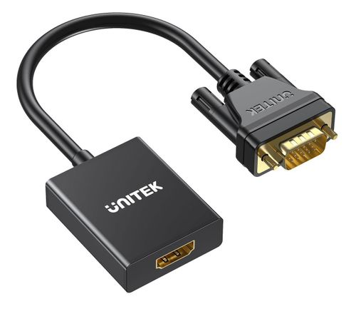 Adapter AV Unitek HDMI - D-Sub (VGA) czarny (V1112ABK01)