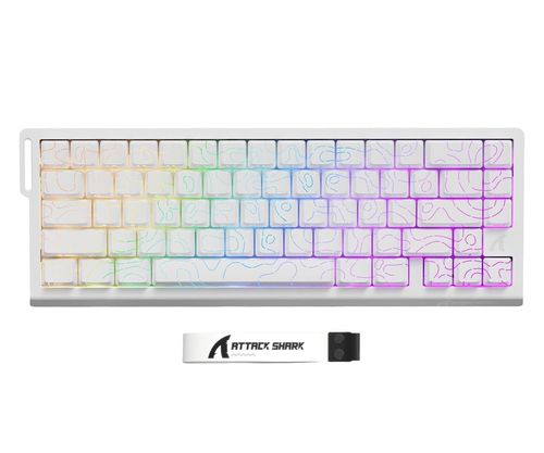 Attack Shark X68PRO HE Wireless Rapid Trigger 8kHz/128kHz Poron biała 6972792470627