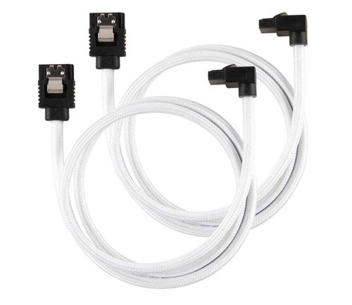 CORSAIR Premium 60cm sleeved 2szt (kątowe) Białe CC-8900283