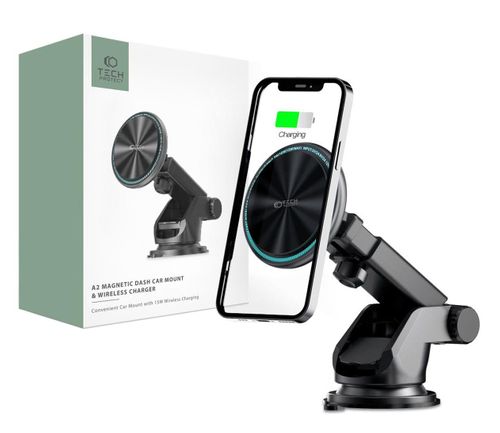 Uchwyt na telefon TECH-PROTECT A2 MagSafe DashBoard Charger Czarny