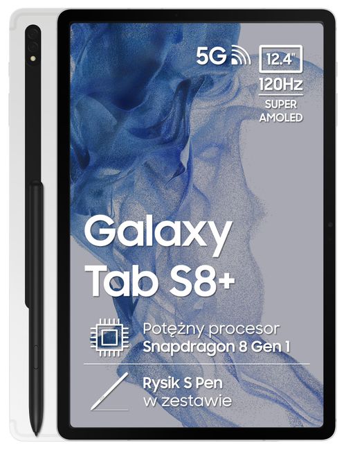 SAMSUNG Galaxy Tab S8+ (12,4", 8+256GB, S pen, 5G)