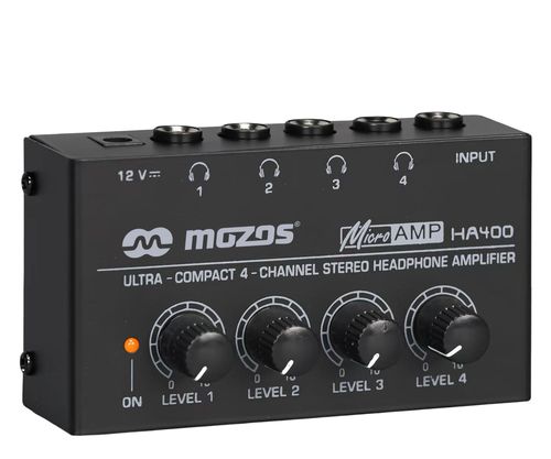 MOZOS HA400 4-kanałowy wzmacniacz słuchawkowy