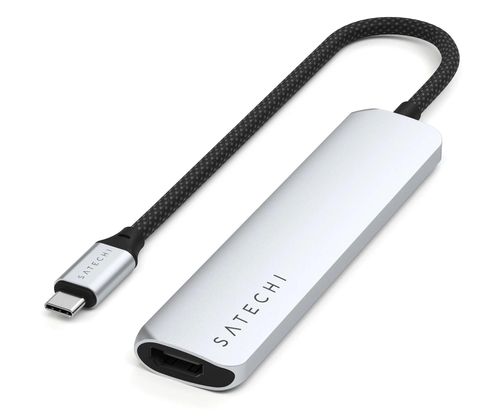Satechi 6-w-1 USB-C Slim Multiport USB-C (USB-C, 2x USB-A, 4K HDMI, czytnik kart micro/SD) (srebrny)