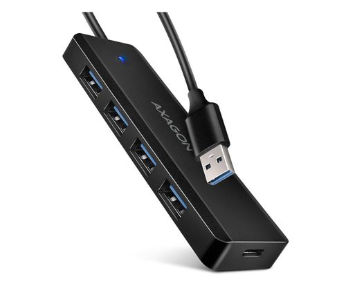 Axagon HUE-C1A, 4x USB 5Gbps TRAVEL hub, USB-C, USB-A