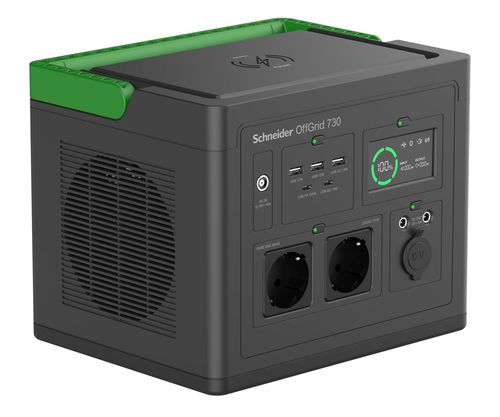 APC Stacja zasilania PPS730-GR Schneider OffGrid Portable Power Station 730, 738Wh Lithium-ion, 2 Schuko, Sinewave