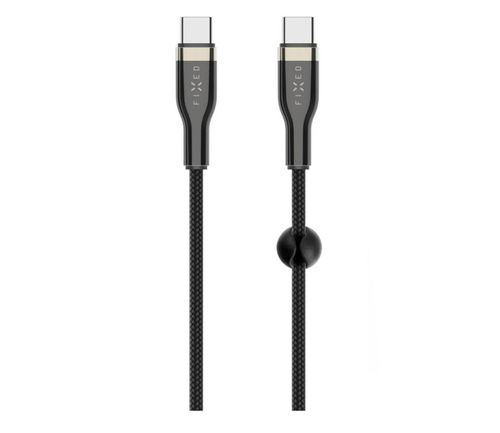 Kabel pleciony USB-C - USB-C FIXED 100W 2 m Czarny