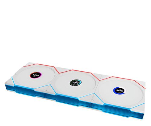 Lian Li Uni Fan TL Wireless LCD 120m White Triple Pack 3x120mm