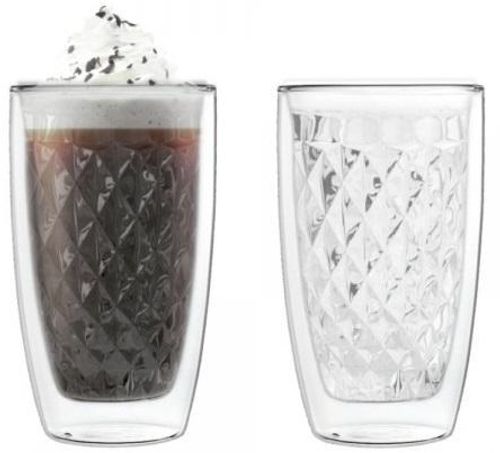Zdjęcia - Kubek EZYSTYLE Szklanki termiczne Ezy Style "Diamond" 250ml do kawy latte 2 szt.