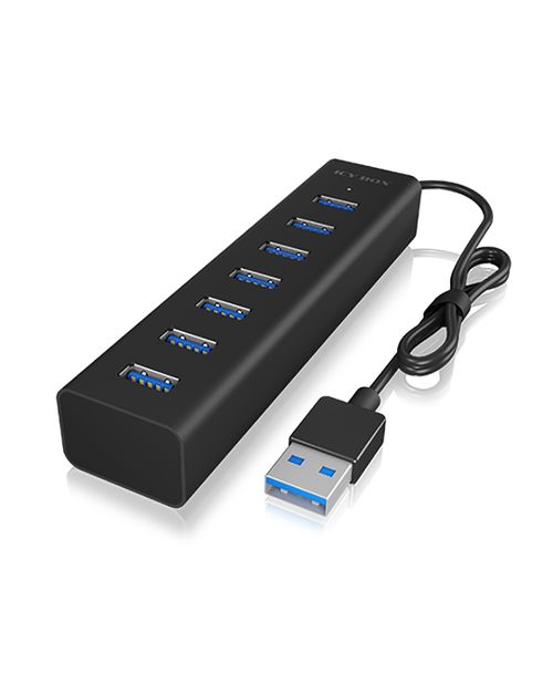 IcyBox IB-HUB1700-U3 7-Port USB HUB+zasilacz