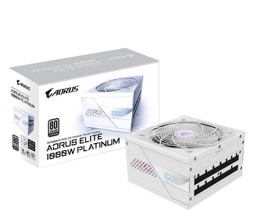 Zasilacz GIGABYTE Aorus Elite GP-AE1000PM PG5 Ice 1000W 80 Plus Platinum PCIe5.0 ATX3.1