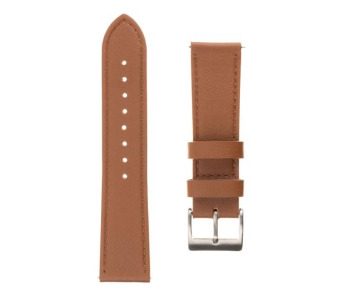Fixed smartwatch leather strap, 22 mm, brown