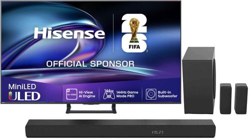 HISENSE 65E8Q 65" Mini LED 144 Hz 4K Dolby Vison Atmos + AX5100Q