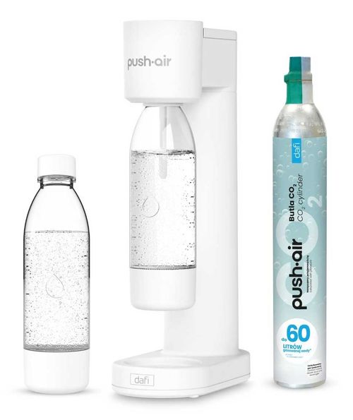 Saturator DAFI PushAir z nabojem CO2 + butelka 0,7 - biały