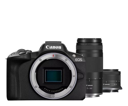 Aparat Canon EOS R50 czarny + RF-S 18-45mm + RF 75-300mm