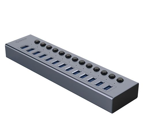 Orico 13x USB-A 3.0 z włącznikami - szary ORICO-BT2U3-13AB-EU-GY-BP-HU