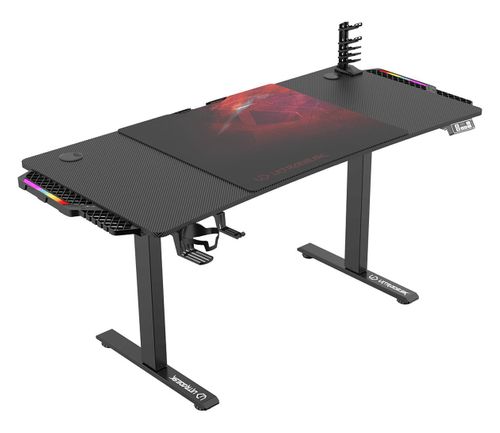 Ultradesk LEVEL V2 LED RGB (Czarno-Czerwone) (elektryczna regulacja) UDESK-LVALED-RD