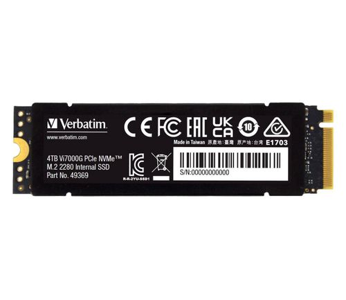 Verbatim 4TB M.2 PCIe Gen4 NVMe Vi7000G Heatsink