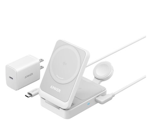 Ładowarka indukcyjna ANKER B2557322 MagGo 3w1 15W Biały Qi2 MagSafe