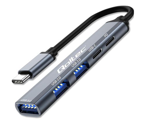 Qoltec USB-C USB-C PD, USB-C, USB 3.0/2.0