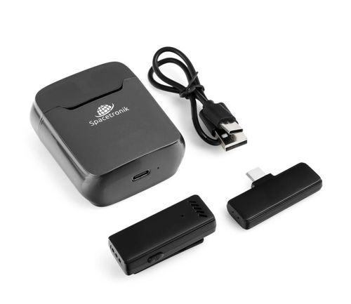 Spacetronik Mikrofon krawatowy bezprzewodowy SPU-WM11C USB-C