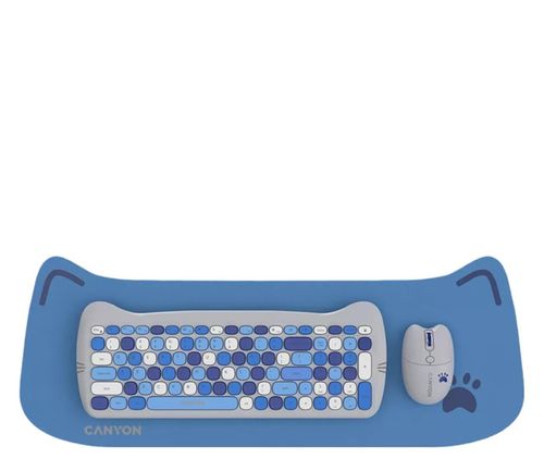 CANYON Zestaw klawiatura i mysz HSET-W6 Blue z podkładką CNS-HSETW6BL