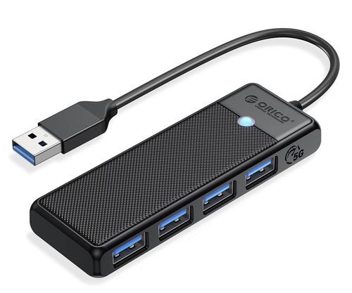 Orico Hub USB-A 4 porty USB-A 3.0 5Gbps czarny
